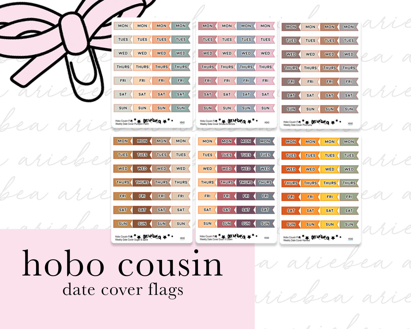 NEW FALL Weekly Hobonichi Cousin Date Cover Flags Planner Stickers