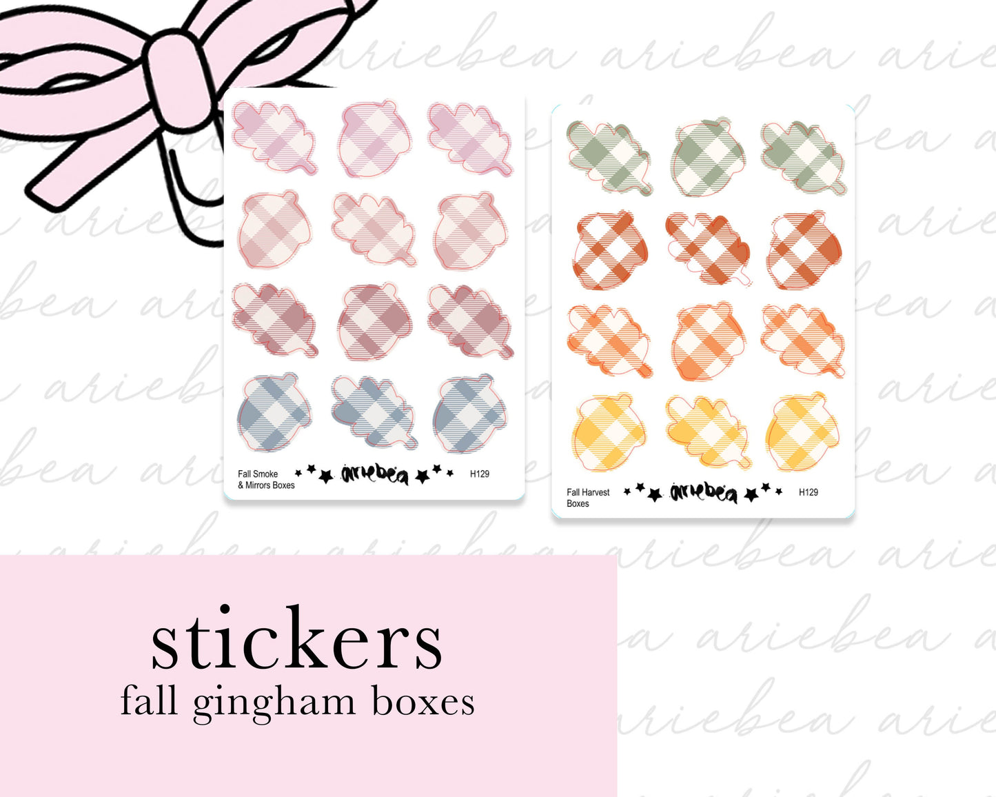 Hobonichi Fall Acorns and Leaves Boxes Planner Stickers