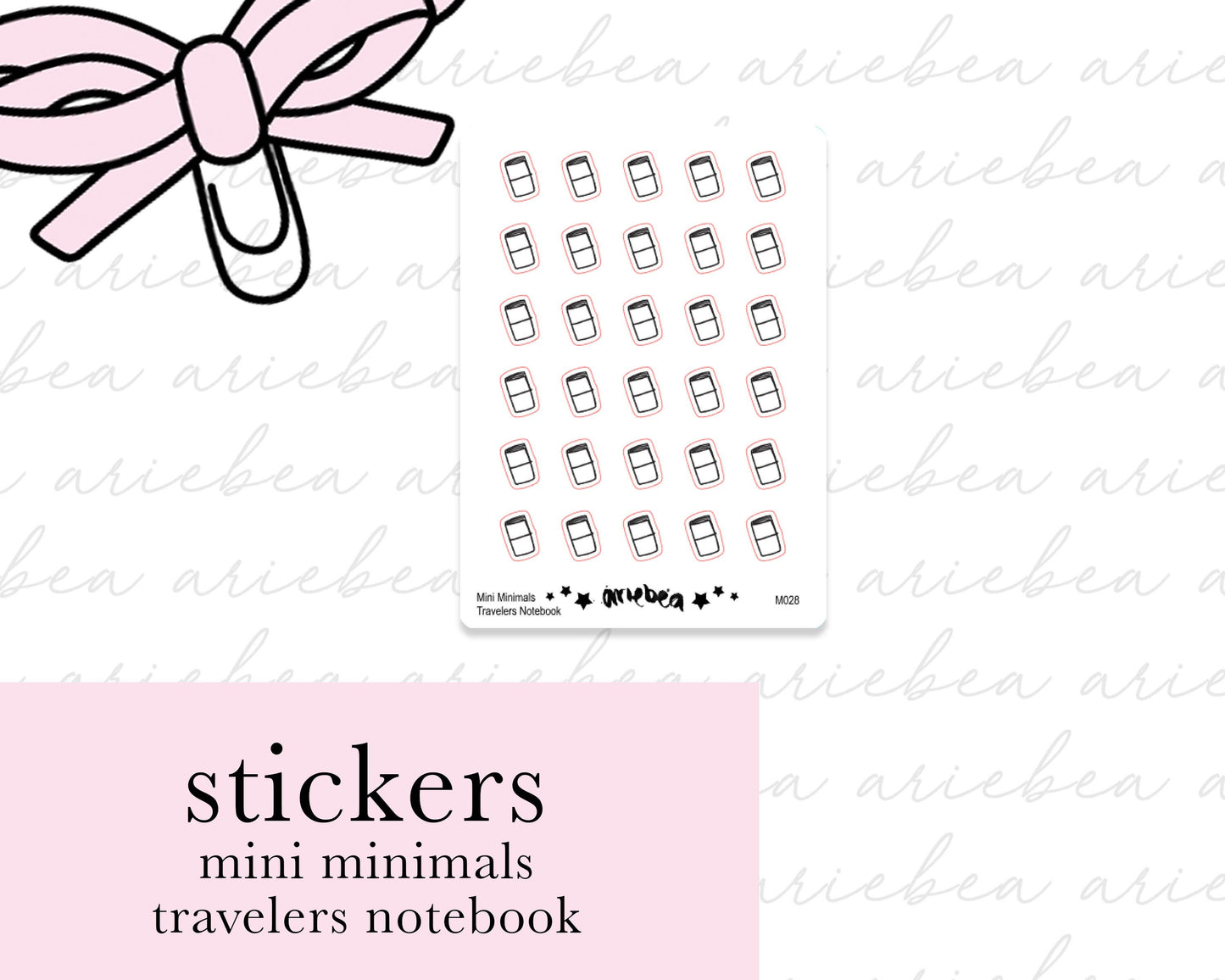 Travelers Notebook Mini Minimals Doodle Planner Stickers