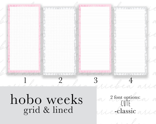Notes Grid & Lined Weeks Full Page Planner Stickers