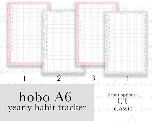Yearly Habit Tracker Hobonichi A6 Original Full Page Planner Stickers