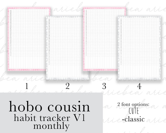 Monthly Habit Tracker Cousin A5 Full Page Planner Stickers