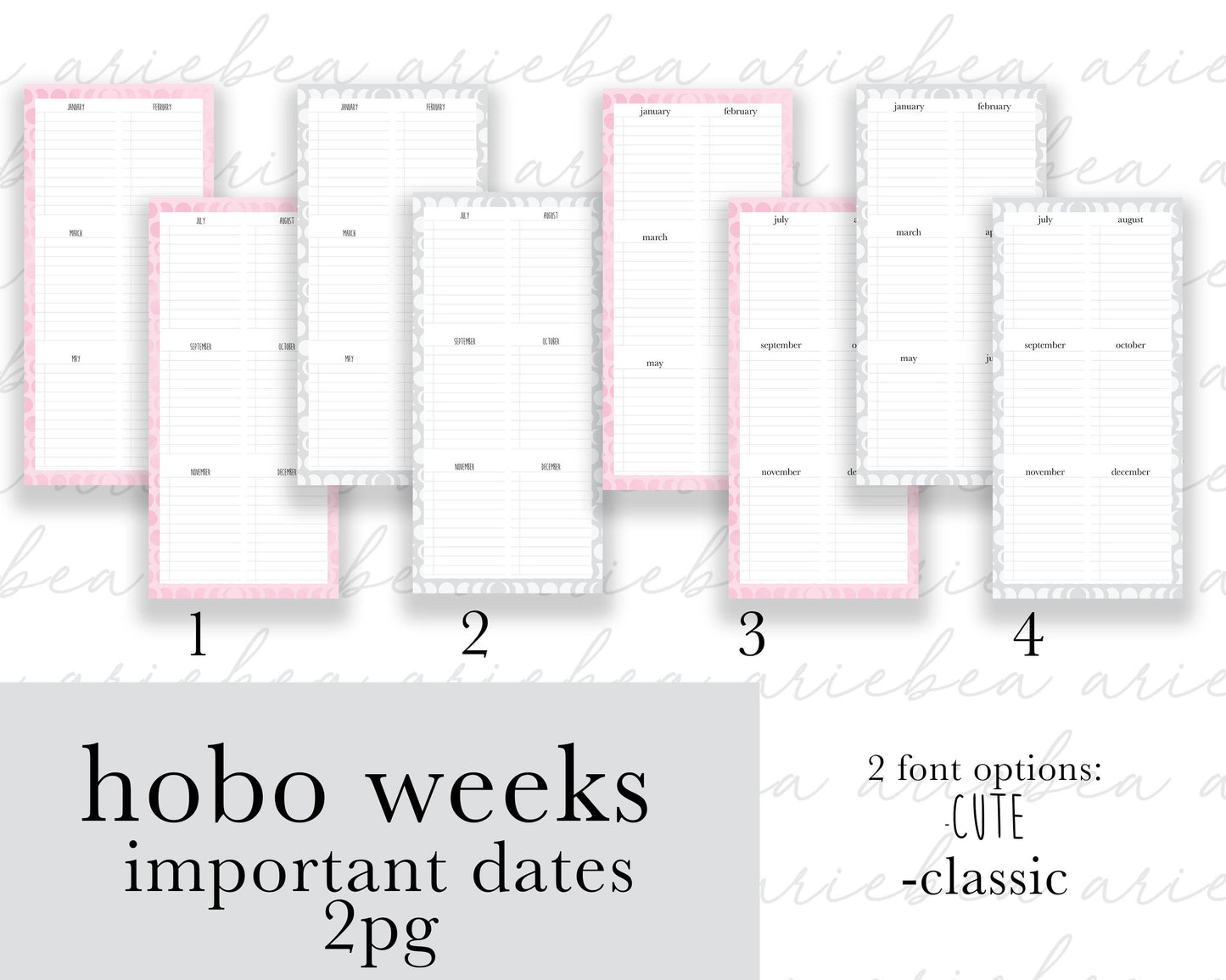 Important Dates Two Page Weeks Full Page Planner Stickers