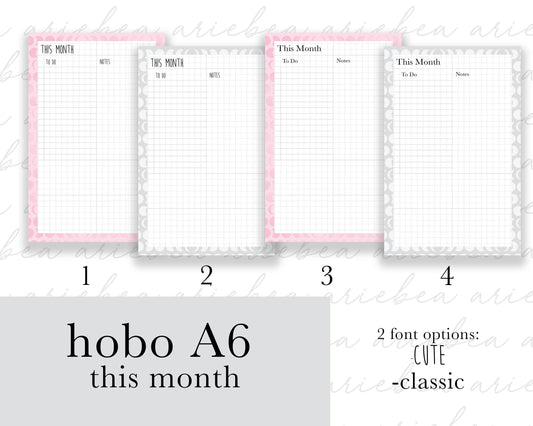 This Month Hobonichi A6 Original Full Page Planner Stickers