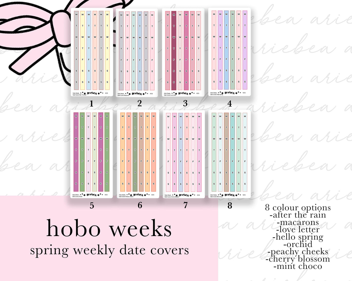 Spring Weekly Hobonichi Weeks Functional Date Cover Planner Stickers