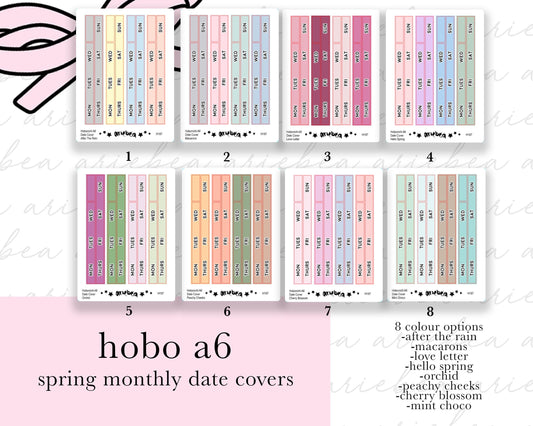 NEW SPRING MONTHLY Hobonichi A6 Date Cover Planner Stickers
