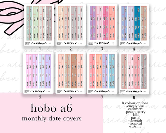 NEW MONTHLY Hobonichi A6 Date Cover Planner Stickers
