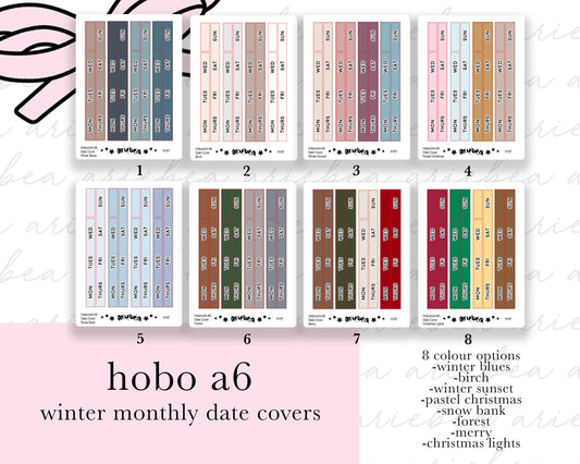 NEW WINTER MONTHLY Hobonichi A6 Date Cover Planner Stickers