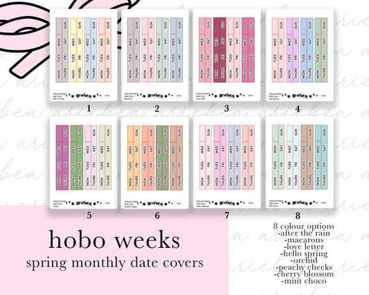 NEW SPRING MONTHLY Hobonichi Weeks Date Cover Planner Stickers