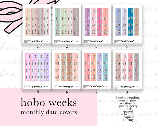 NEW MONTHLY Hobonichi Weeks Date Cover Planner Stickers