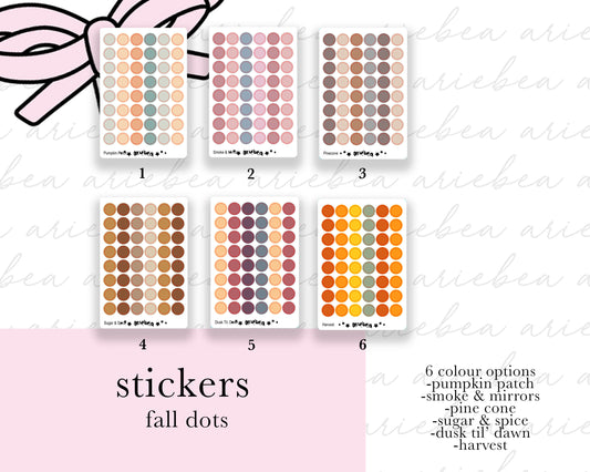 Fall Functional Circle Dots Mini Sheet Planner Stickers