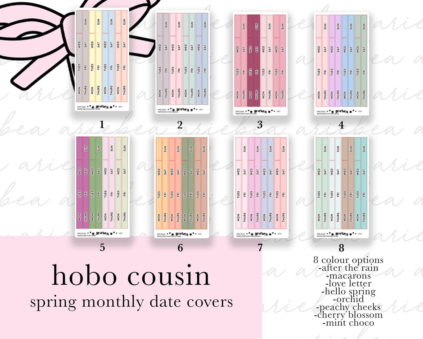 NEW SPRING MONTHLY Hobonichi Cousin Date Cover Flags Planner Stickers