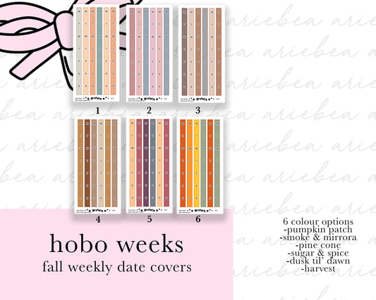 Fall Weekly Hobonichi Weeks Functional Date Cover Planner Stickers