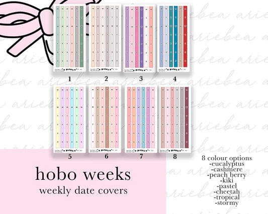Weekly Hobonichi Weeks Date Cover Planner Stickers