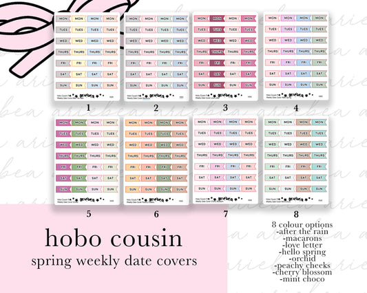 Spring Weekly Hobonichi Cousin Date Cover Flags Planner Stickers