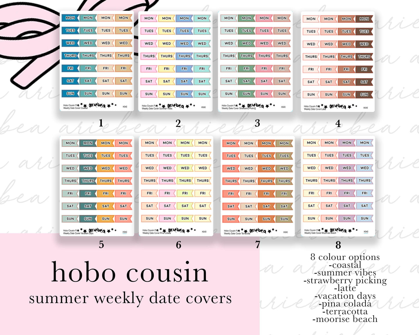 Summer Weekly Hobonichi Cousin Date Cover Flags Planner Stickers