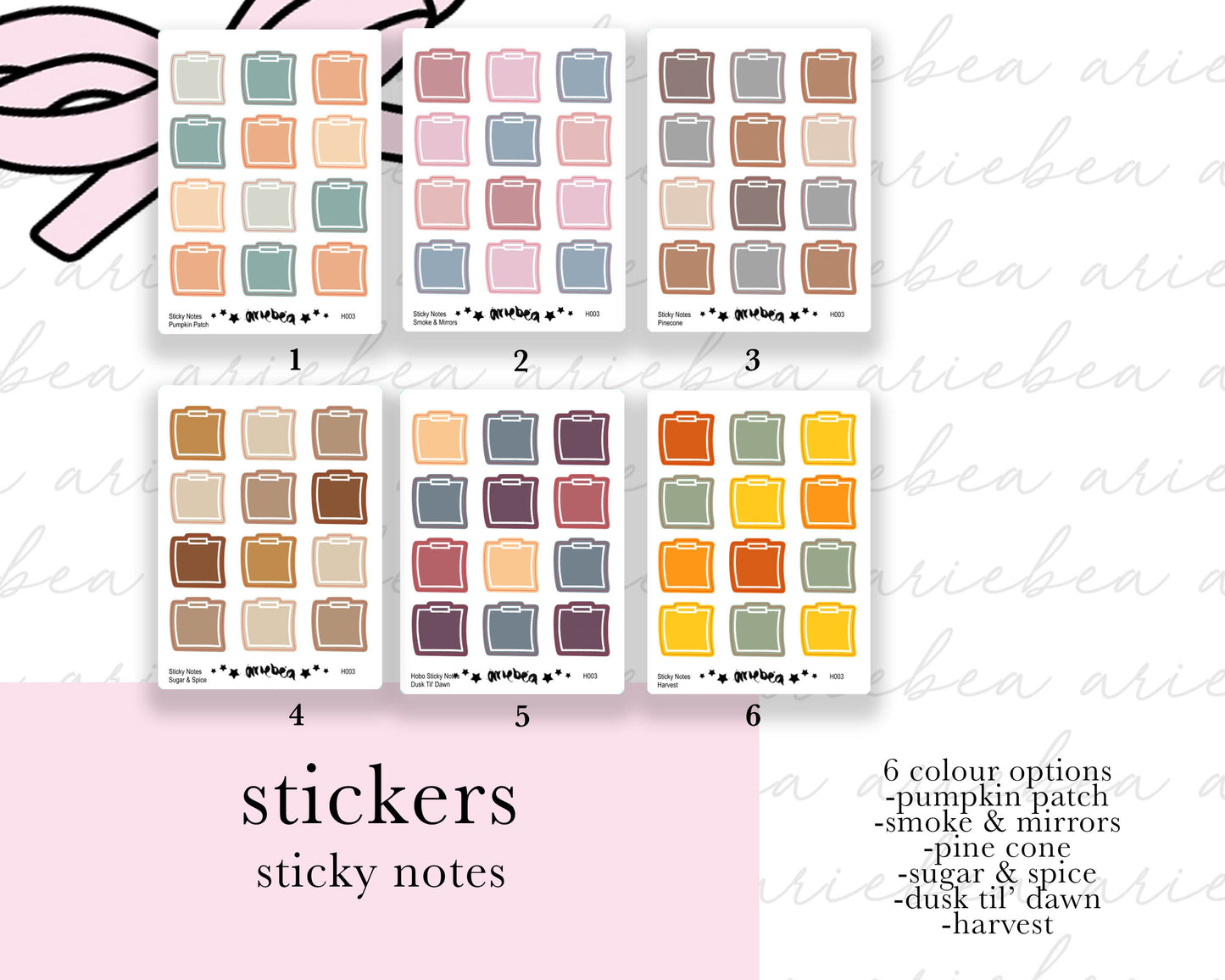 Fall Hobonichi Sticky Note Functional Box Planner Stickers