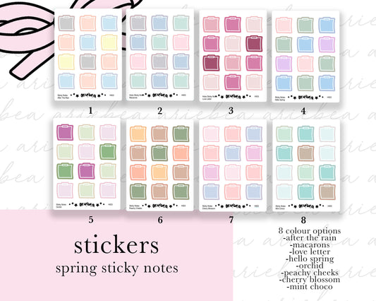 Spring Hobonichi Sticky Note Functional Box Planner Stickers