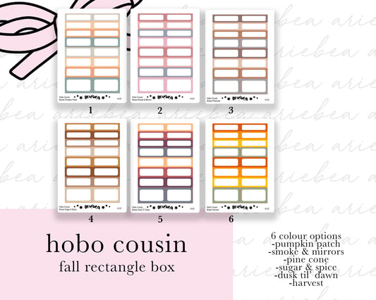 Fall Hobonichi Cousin Box Rectangle Planner Stickers