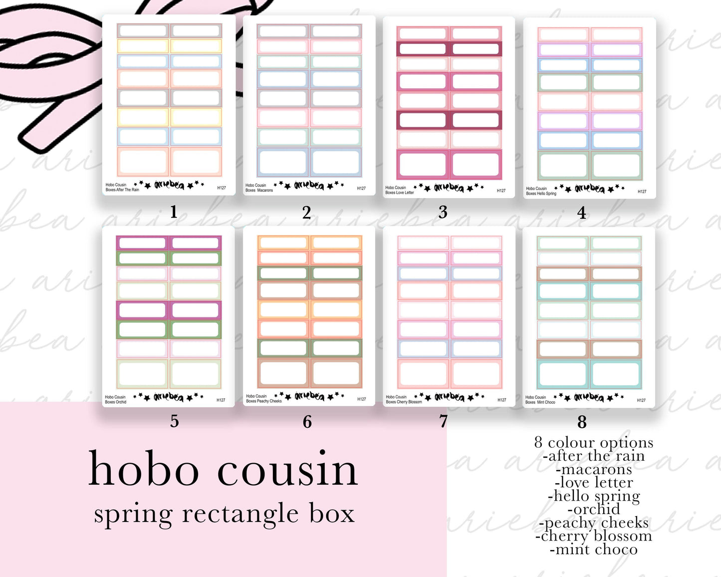 Spring Hobonichi Cousin Box Rectangle Planner Stickers