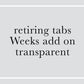 Add On TRANSPARENT Hobonichi Weeks Original Divider Tabs