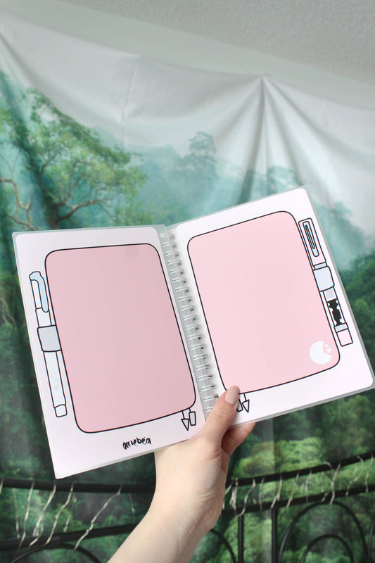 5 by 7 Reusable Sticker Book 'Hobonichi' Pink
